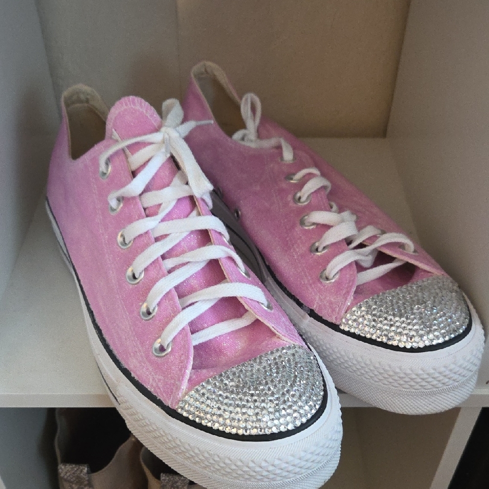 🎀Converse Pink and Silver Glitter Sneakers